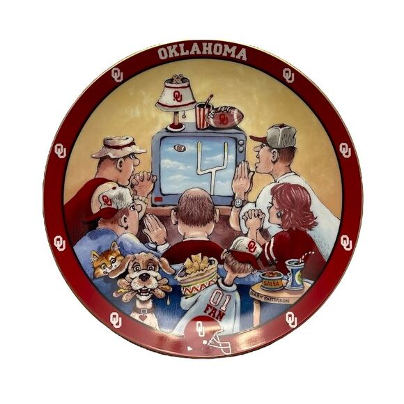 OU OKLAHOMA PRAYER Porcelain COLLECTOR PLATE By Gary Patterson 8" DANBURY MINT - Picture 1 of 3